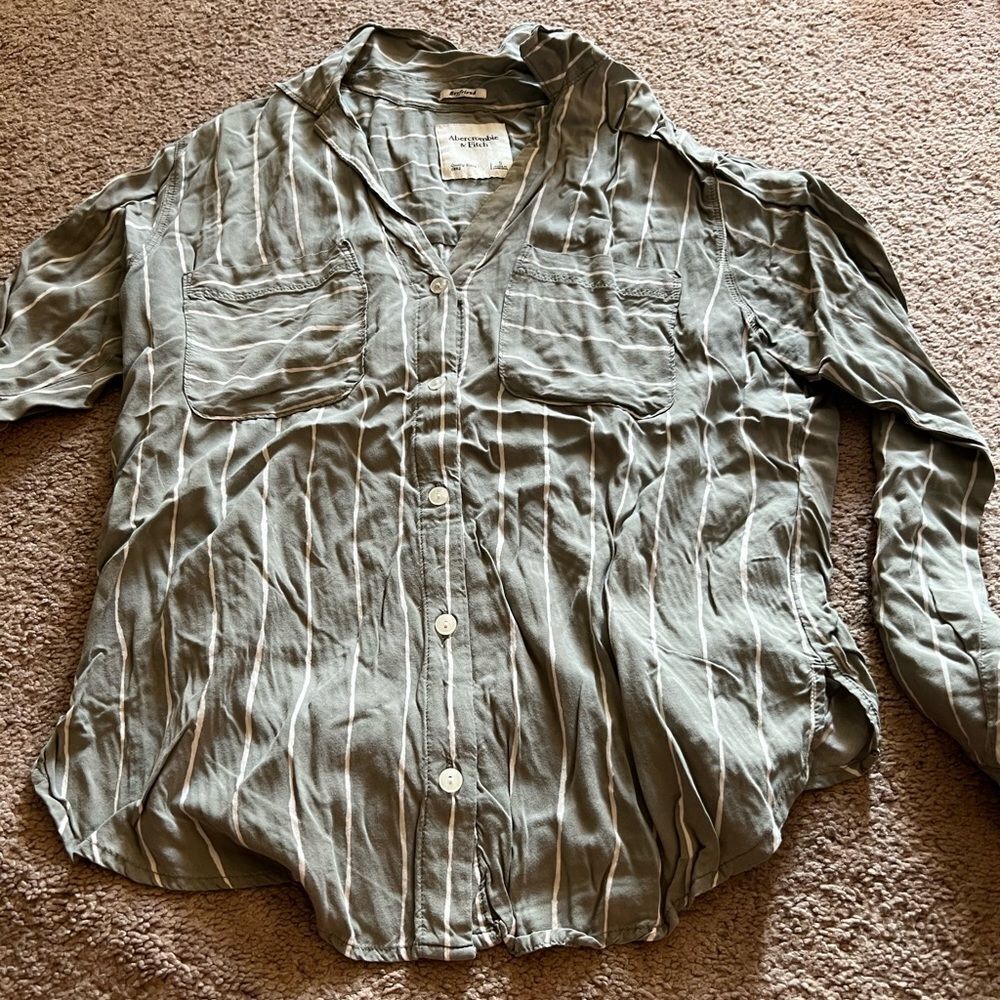 Abercrombie Small Button Down Striped - image 2